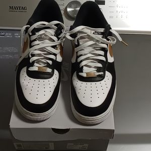Black Gold & White Air Force 1's